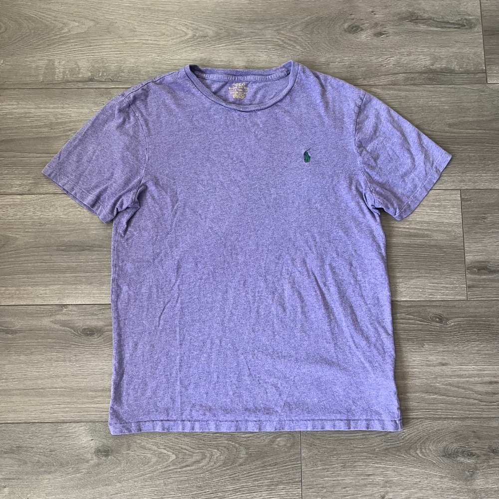 Polo Ralph Lauren Mens Custom Slim Fit T-Shirt Purple Heather Pony Logo Medium